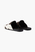 White / Dark Brown - Printed Leather Mules - GLAM MODA